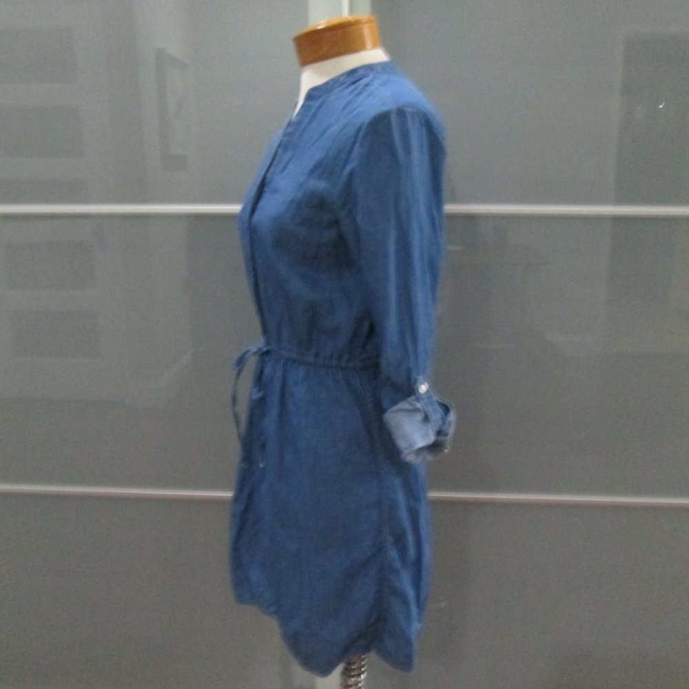 Crown & Ivy  Denim Shirt Dress 1/4 Front Button - Picture 2 of 5
